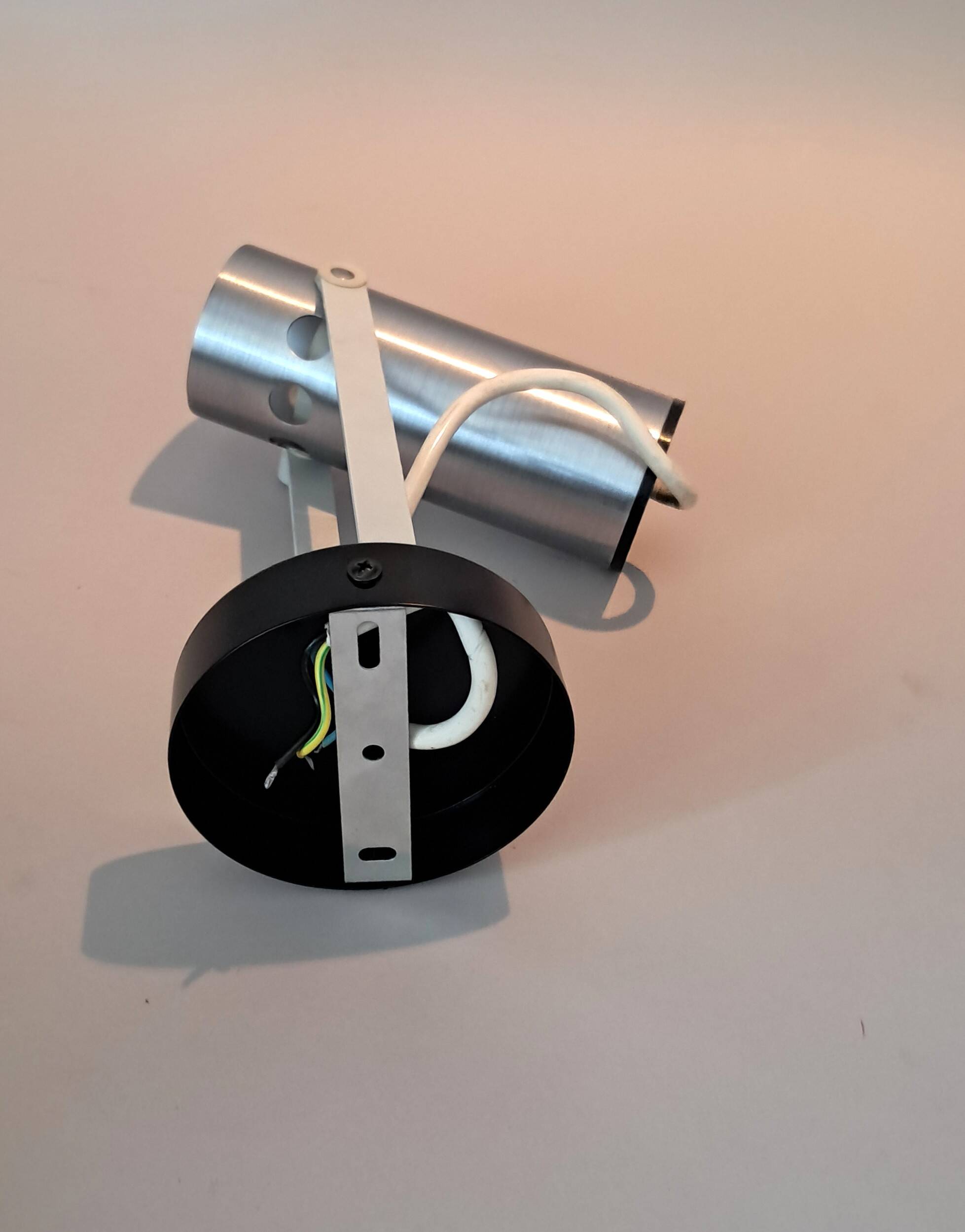 Modernist adjustable wall light in brushed aluminium, 1970s Vintage.