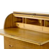 Bureau / bureau suédois en teck à plateau roulant du milieu du Secle