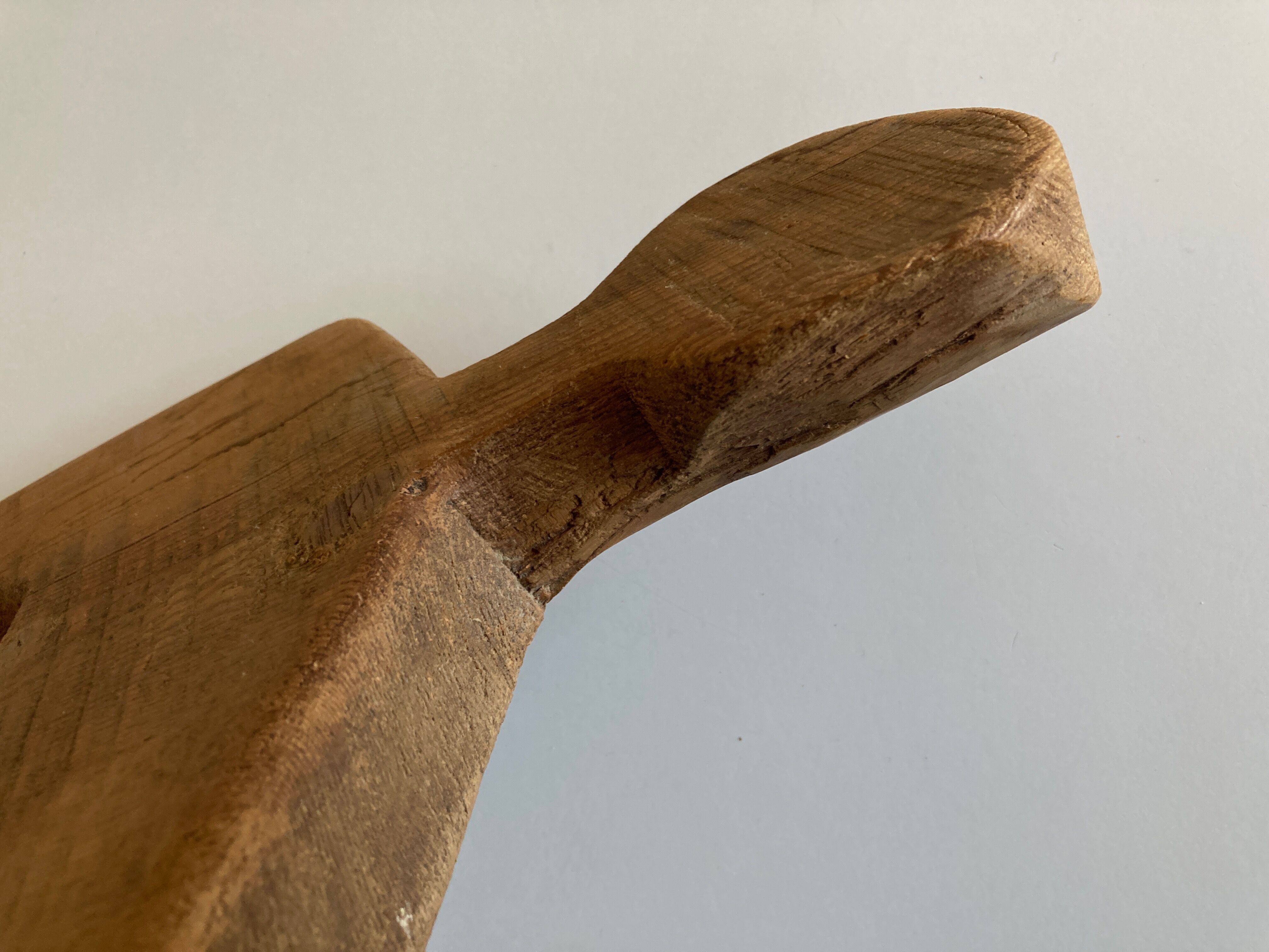 Mirror cubist shape in raw wood Formentera 1970