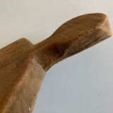 Mirror cubist shape in raw wood Formentera 1970