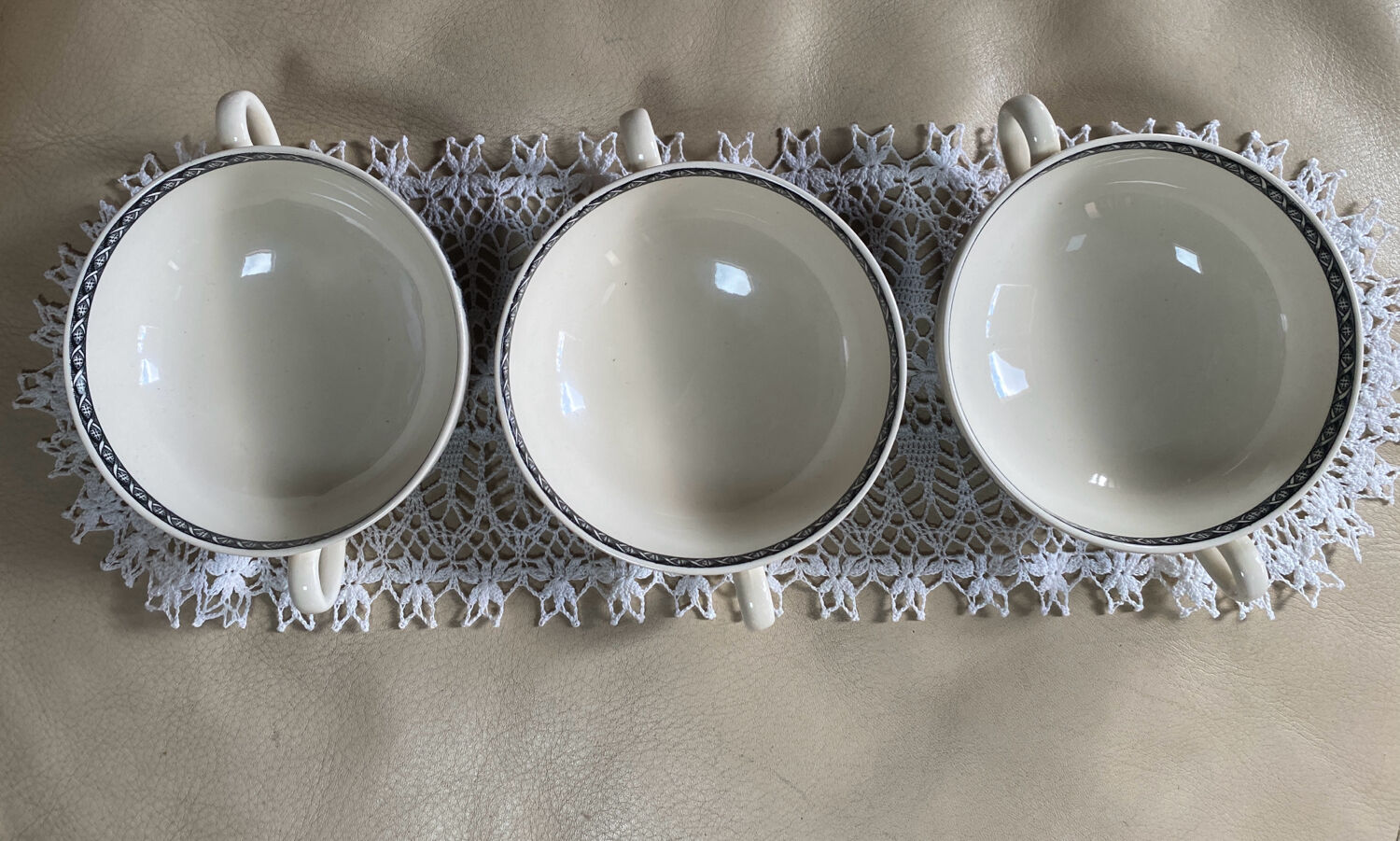 Set of 3 Wedgwood bowls in the Lugano pattern.