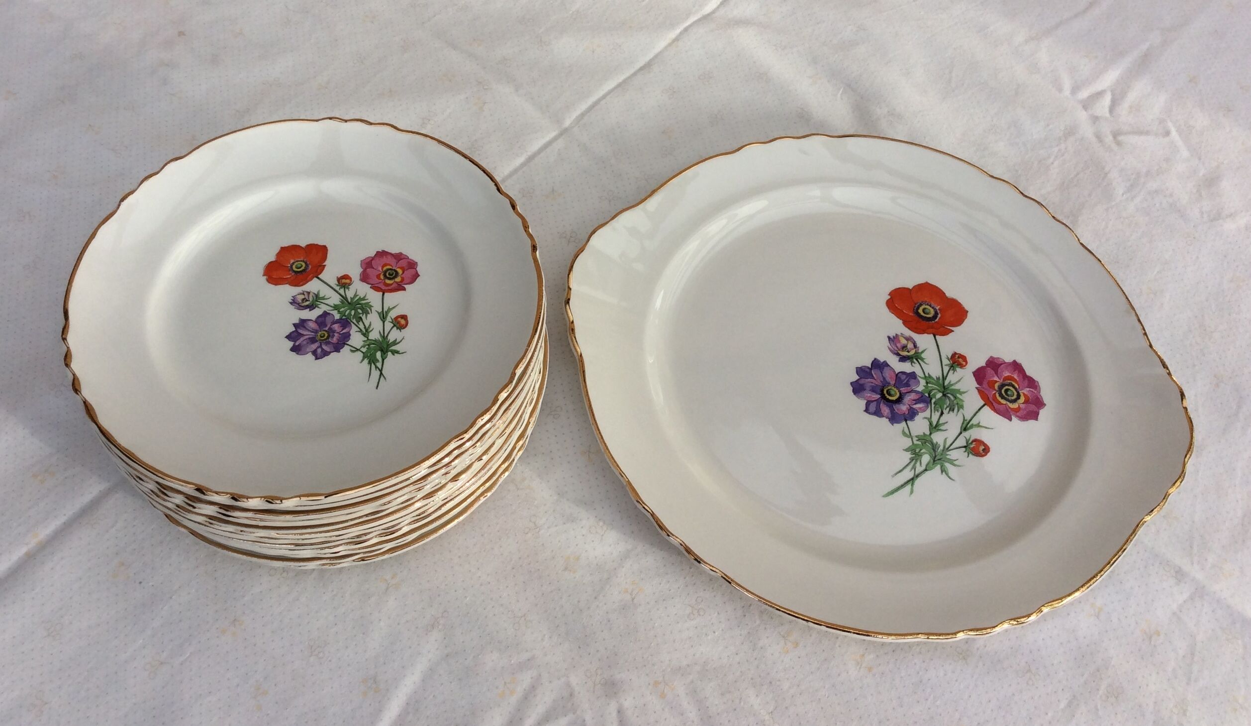 Cake service Orchies Moulin des Loups Model BEAULIEU - vintage