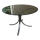 Chromed metal and smoked glass table