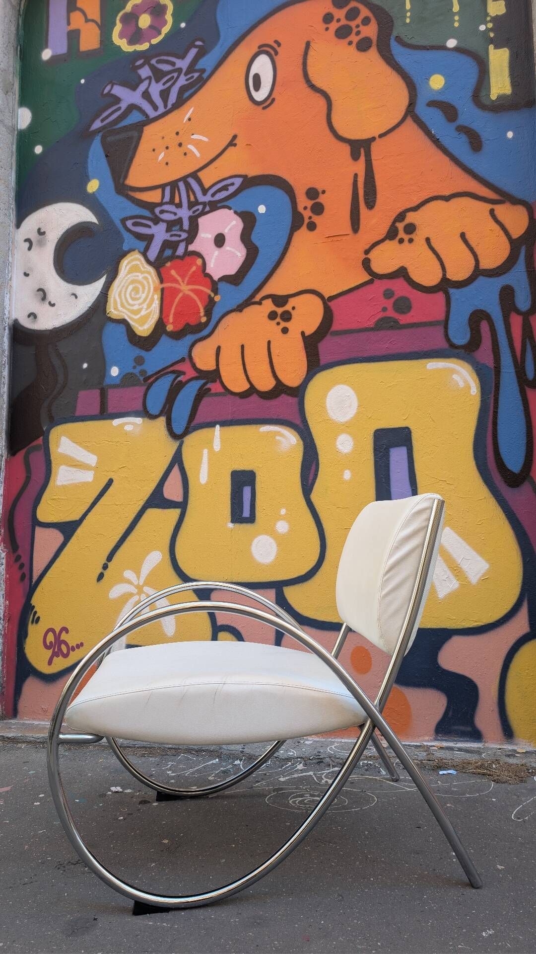 Chair with chrome base