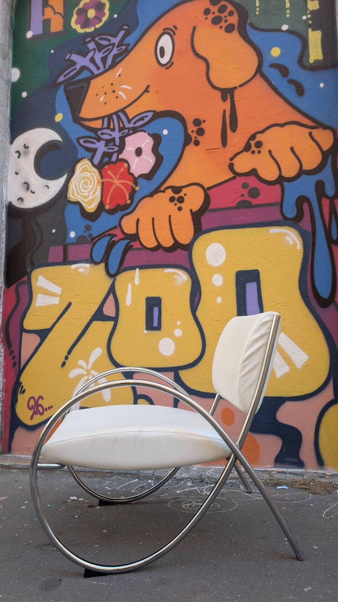 Fauteuil piètement chromé