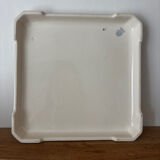 Vintage old trivet Badonviller blue graphic pattern