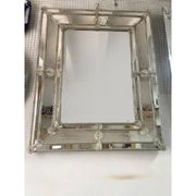 Venetian Rectangular Floreal Hand-Carving Wall Mirror in Murano Glass Style