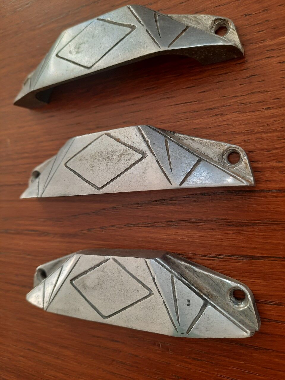 Set of 3 art deco handles