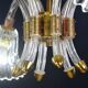 Amazing 6 light Art Deco Murano glass and brass chrome chandelier by Barovier
