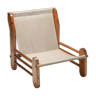 Pine chair with canvas seat - 1970