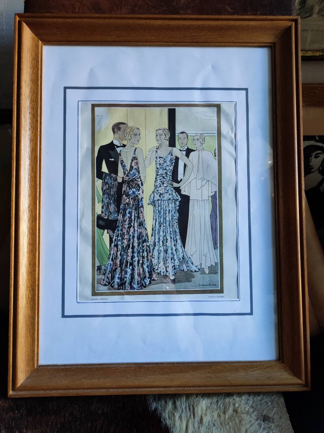 Cadre illustration de la mode de Lucien Lelong, 1940-50
