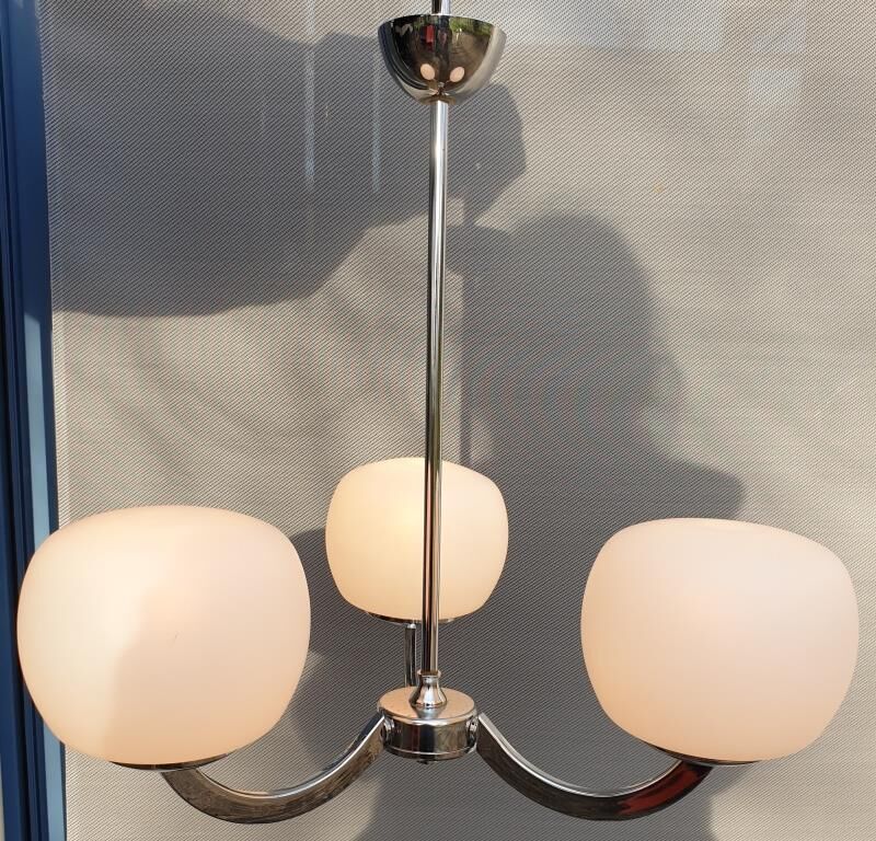 Sputnik 1970 triplet globes opal glass