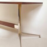 Vintage coffee table 1950s Mahogany and metal Top width 110 cm