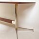 Vintage coffee table from the 1950s in mahogany and metal, with a tabletop width of 110 cm.
