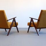 Mid century easy armchairs model B310 Var in velvet