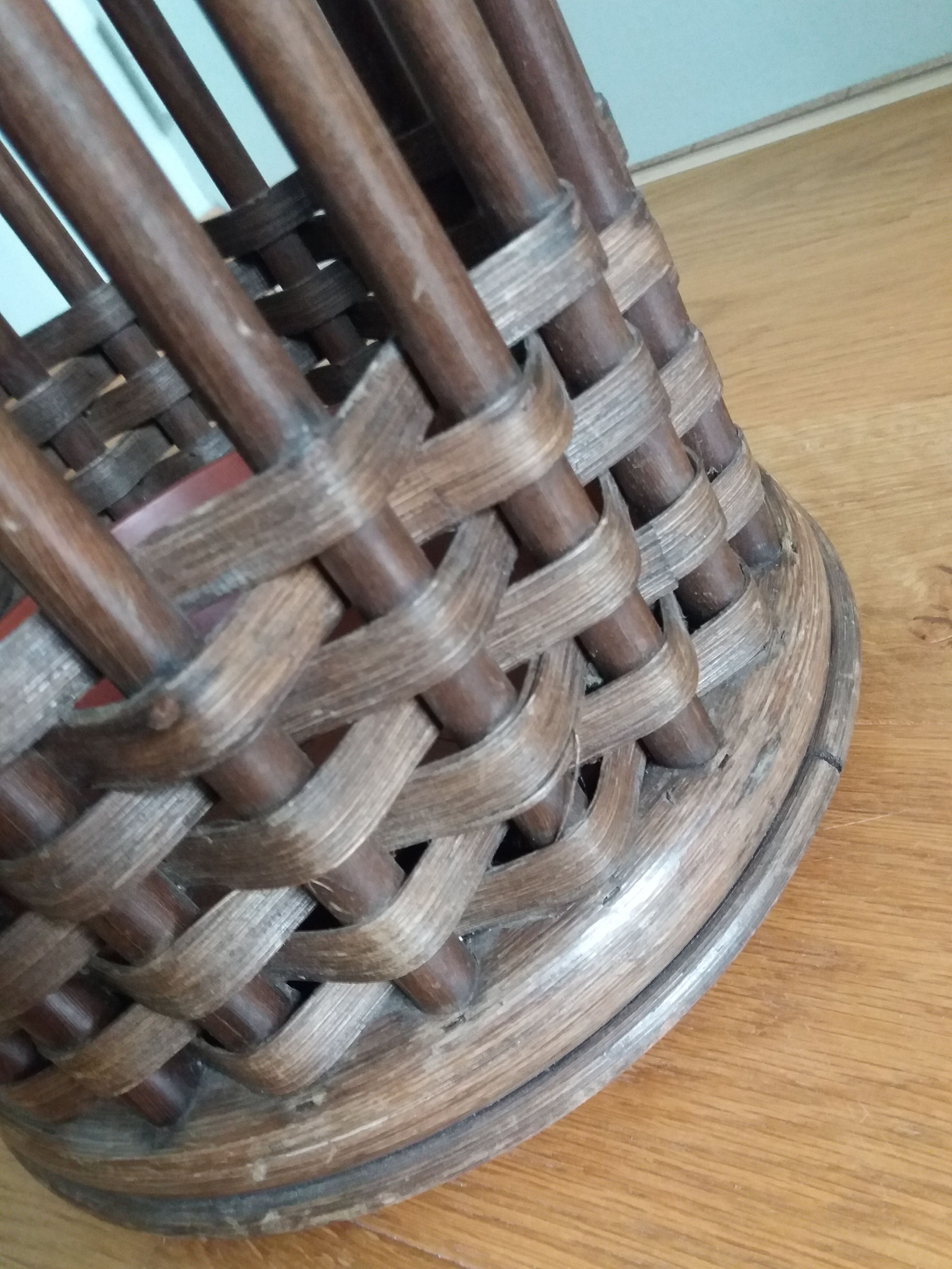 Wicker rattan umbrella holder
