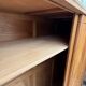 Armoire parisienne penderie porte coulissante chêne brut massif 1960
