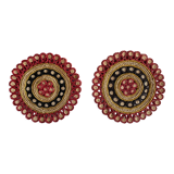 Pair of vintage rattan and straw trivets
