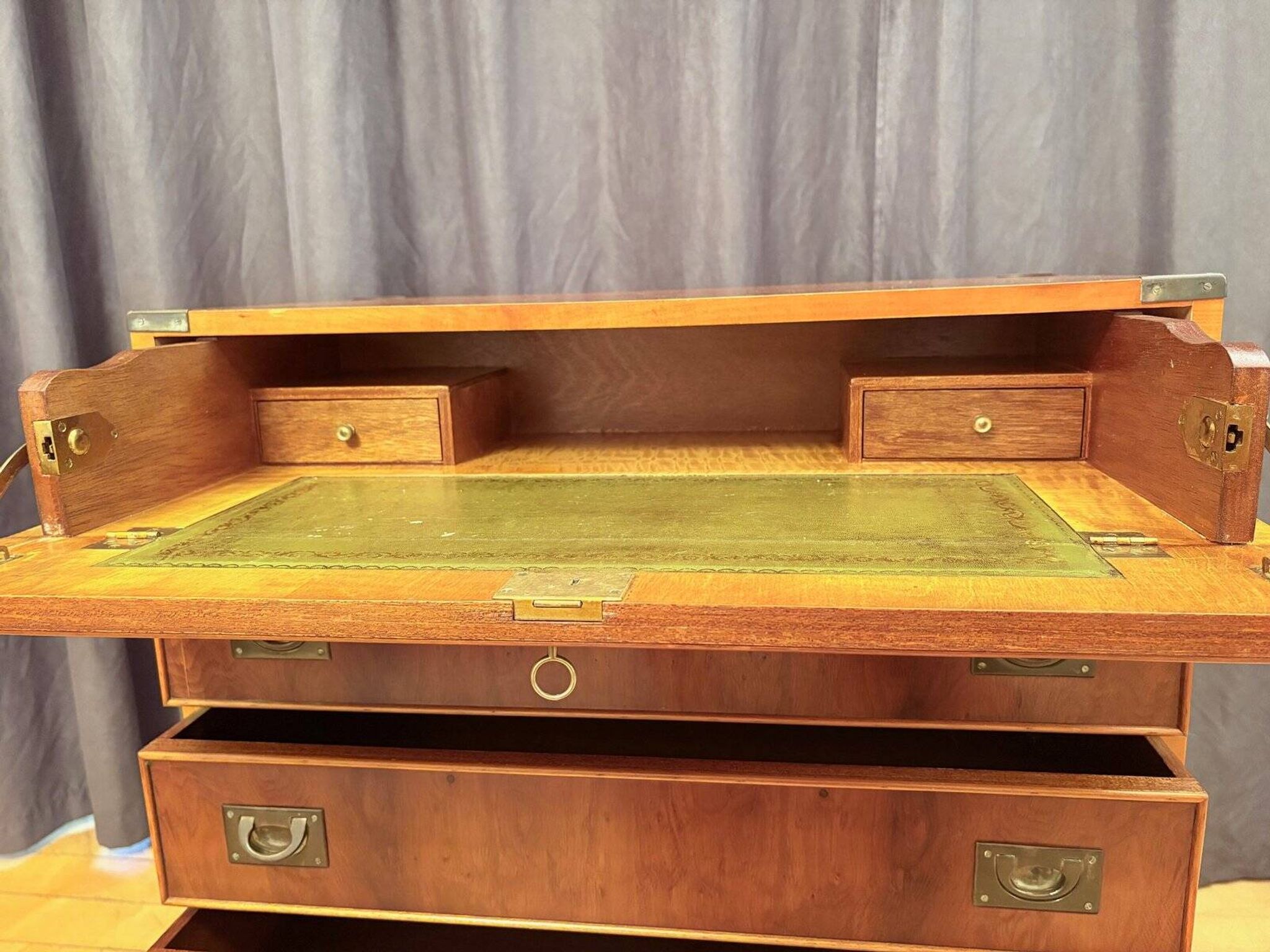 Campaign military chest of drawers and writing desk, Great Britain, 1950s