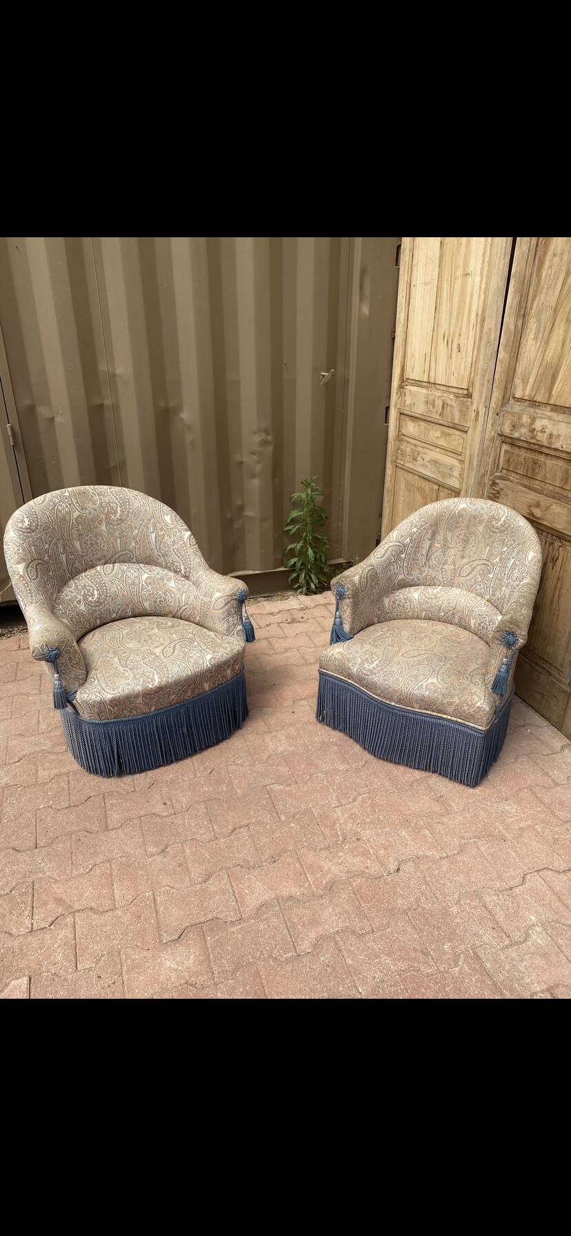 Pair of toad armchairs