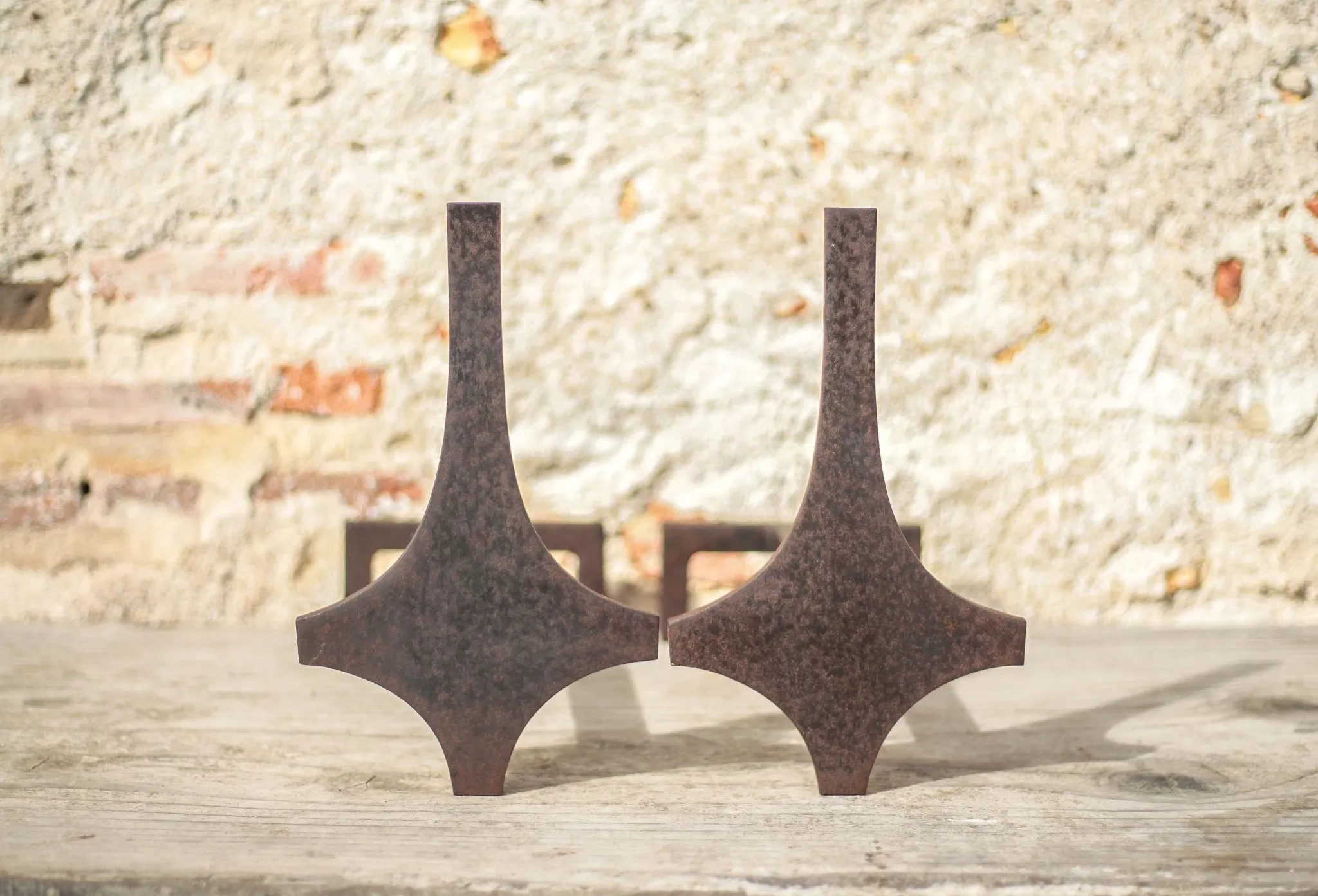 Vintage fireplace grates, wrought iron grates, modernist, brutalist