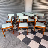 Set of 10 Baumann chairs in aqua green