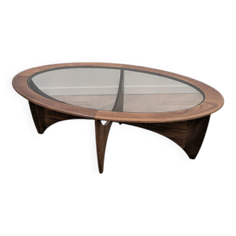 Table basse vintage scandinave Astro ovale