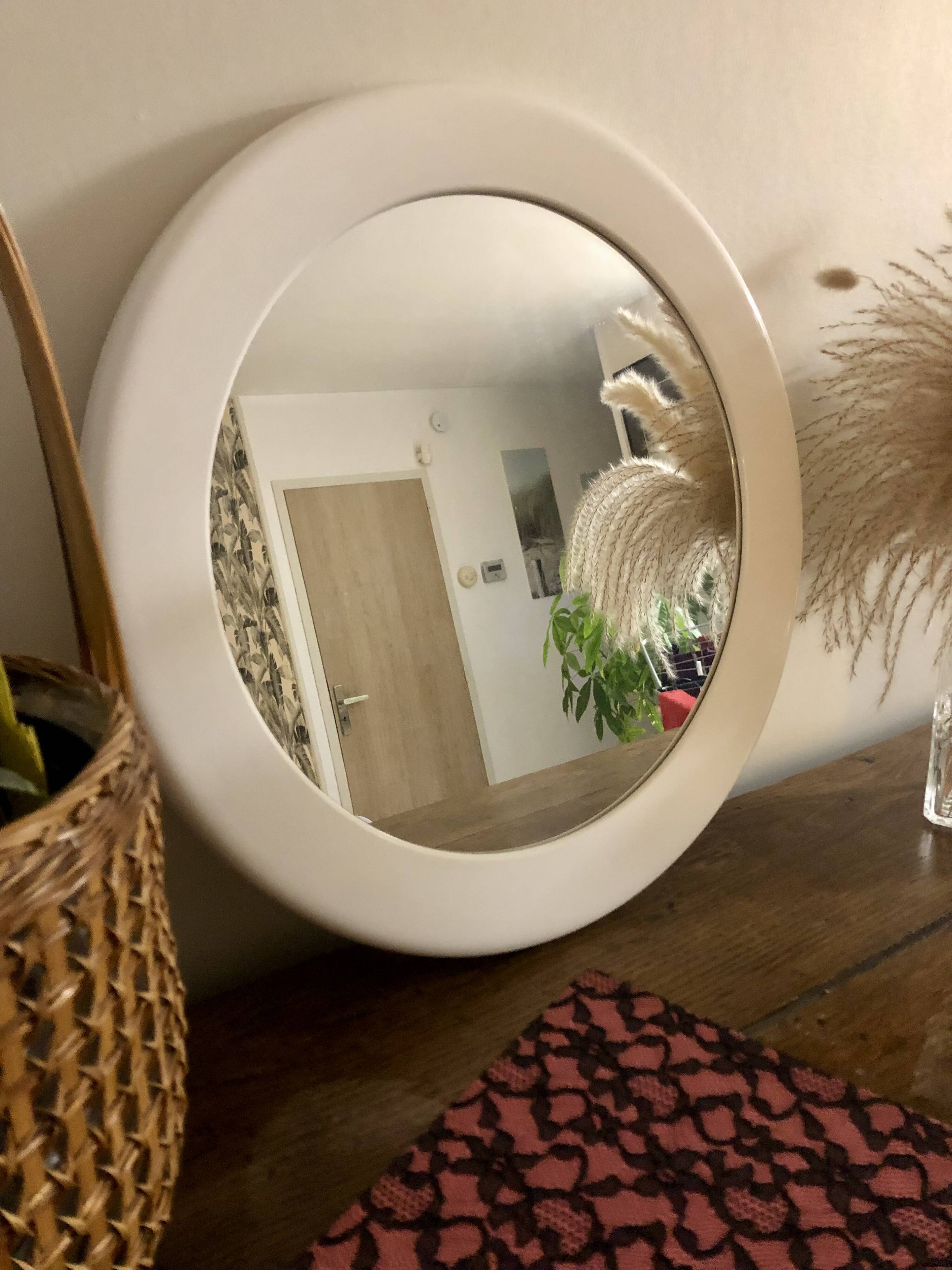Vintage 70s round mirror bench Syla
