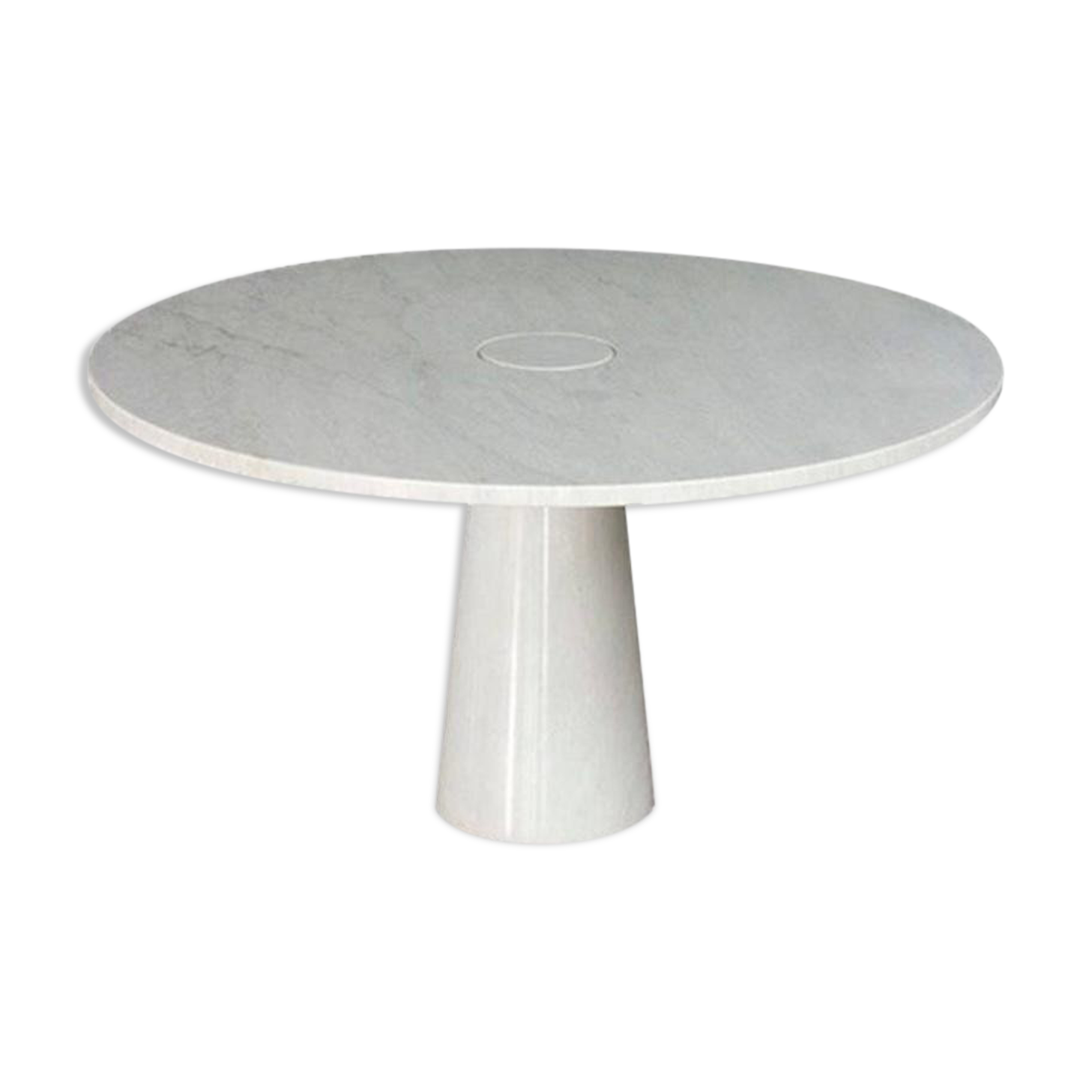 Vintage dining table in white Carrara marble, Italy 1970'