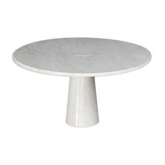 Vintage dining table in white Carrara marble, Italy 1970'
