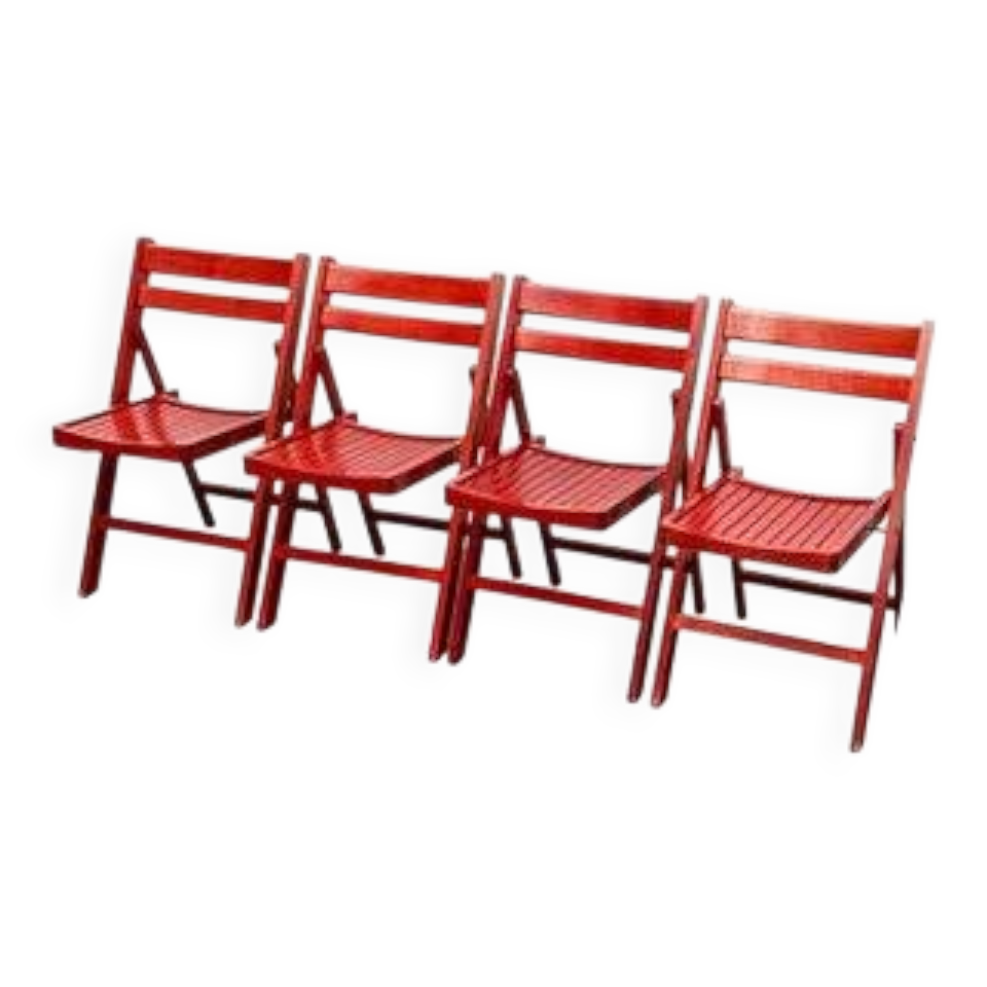 Mid-century wooden folding chair, 1960s, set of 4