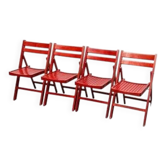 Mid-century wooden folding chair, 1960s, set of 4