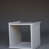 Tabouret cube minimaliste en contreplaqué. Années 1960