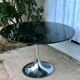 Tulip table oval glass and chrome 1970
