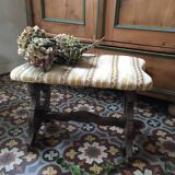 Stool wood and velvet