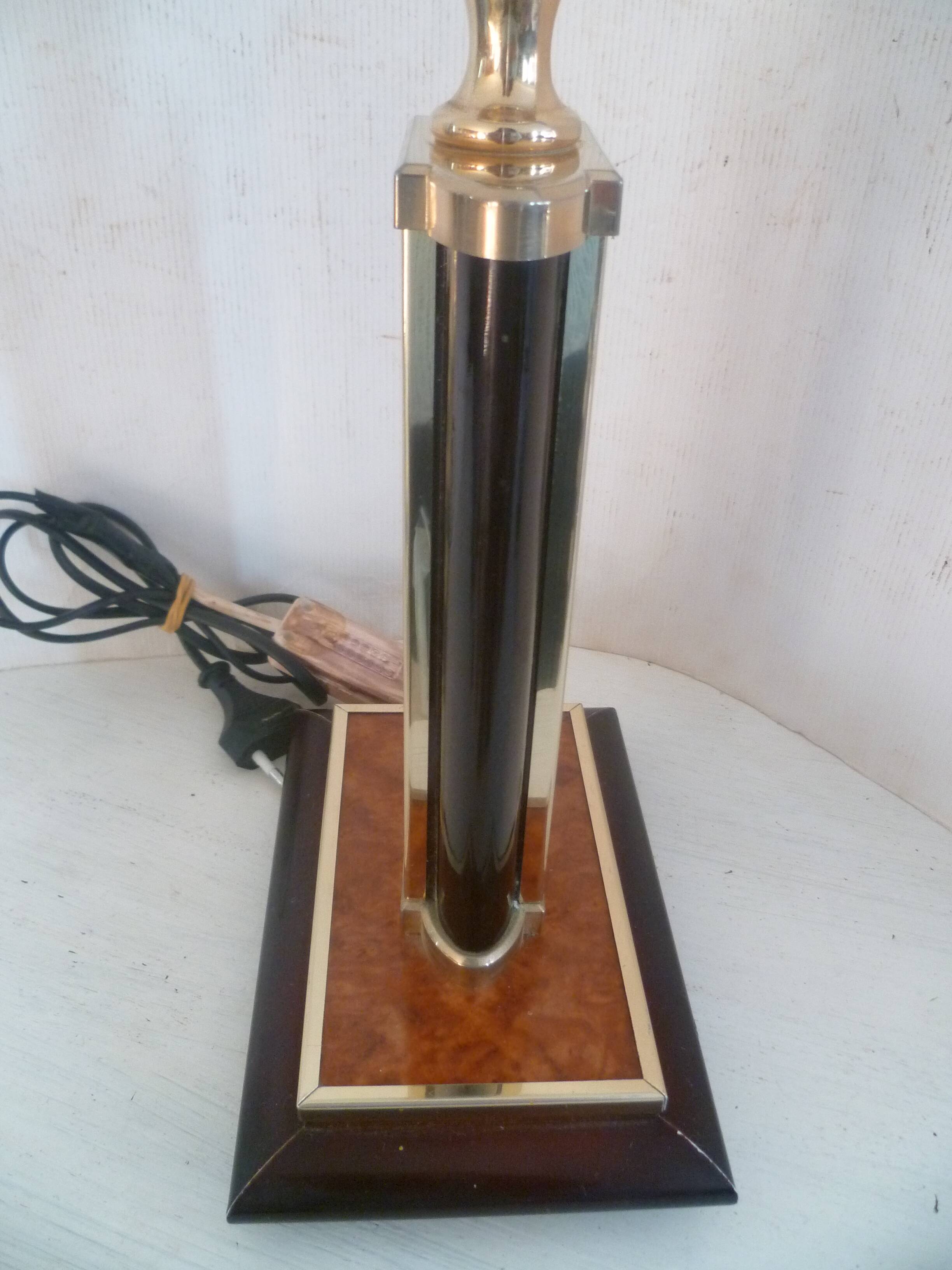 Vintage table/desk lamp base design aldo tura? 80's amboyna burl