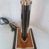 Vintage table/desk lamp base design aldo tura? 80's amboyna burl