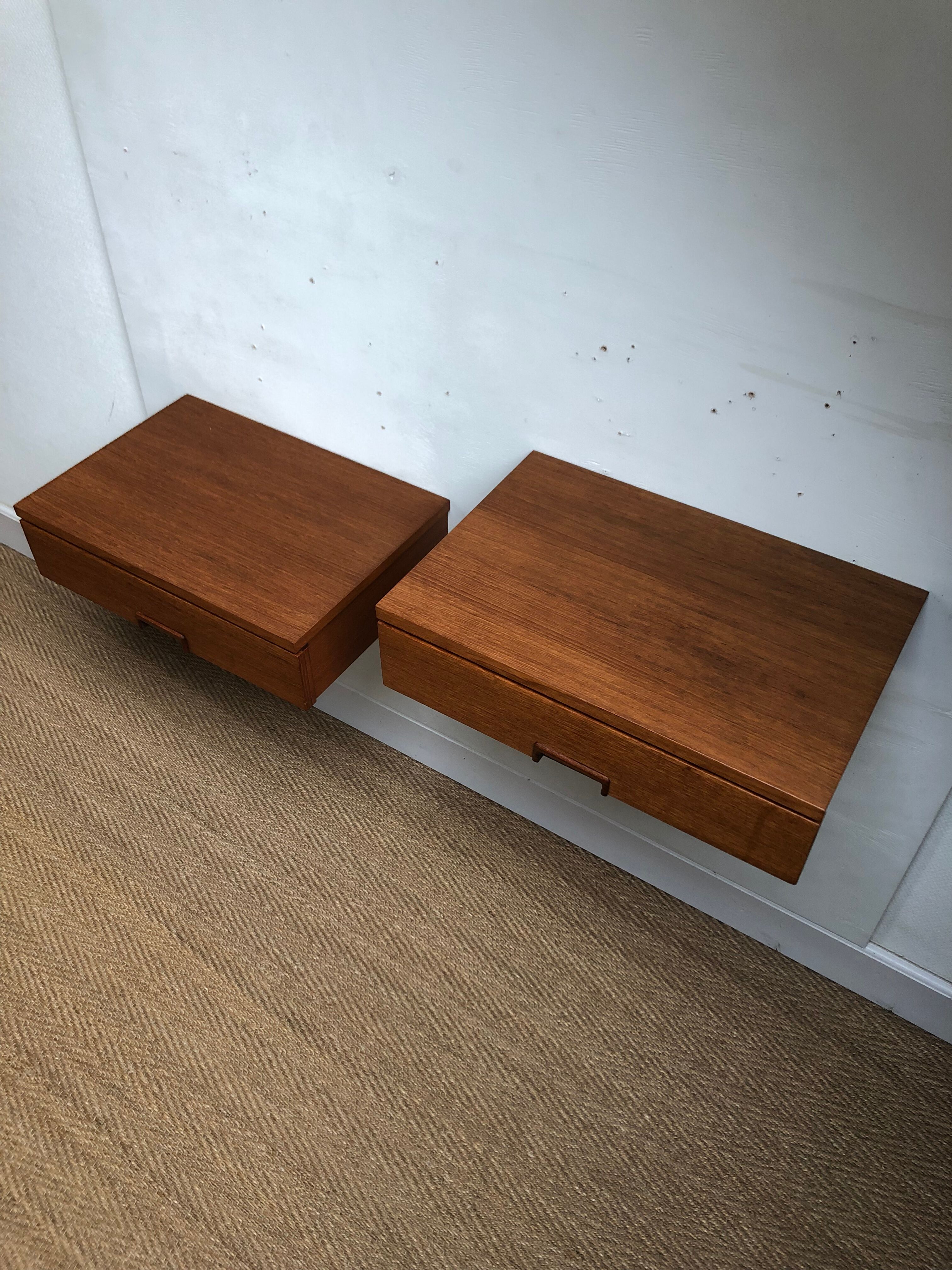 Pair of wall bedside tables