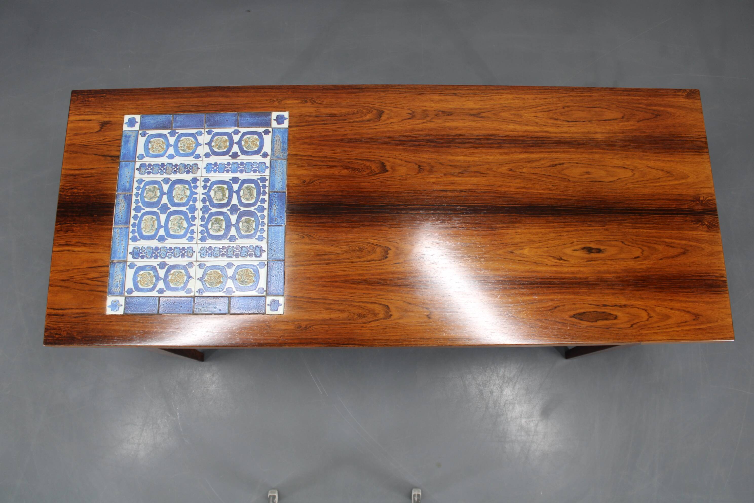 Mid-century Danish Haslev Mobelsnedkeri coffee table, ceramic tile inlay, 1960s