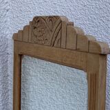 Art Deco mirror bevelled raw oak 1930