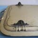 Ancien plateau thé métal argenté doré gilded silver-plated metal tea tray