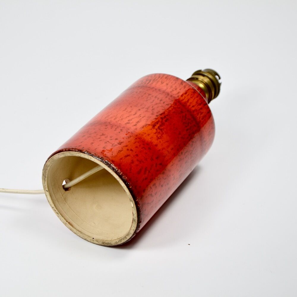 1960 red ceramic lamp foot