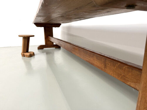 Monastery table in solid oak, 350 cm, circa 1900.