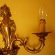 2 "Metra.F" gold-coloured metal flame wall appliques, steerable branch