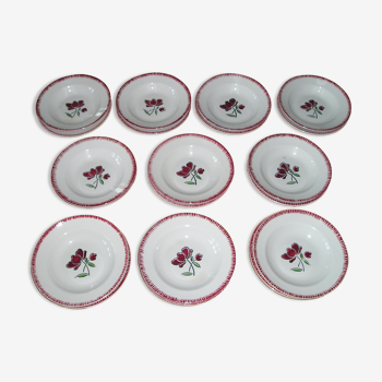 Service de table de 10 assiettes plates et 10 creuses Badonviller