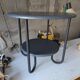 Table ronde Bauhaus double plateaux grise