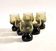 Set of 6 vintage smoked glass shot glasses from Italy, 1970-1980.