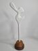 Biomorphic bisque sculpture, on turned wooden base, 37 cm