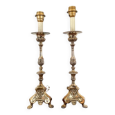 Paire de lampe de table de style Louis XIV du 19ème siècle en métal argenté