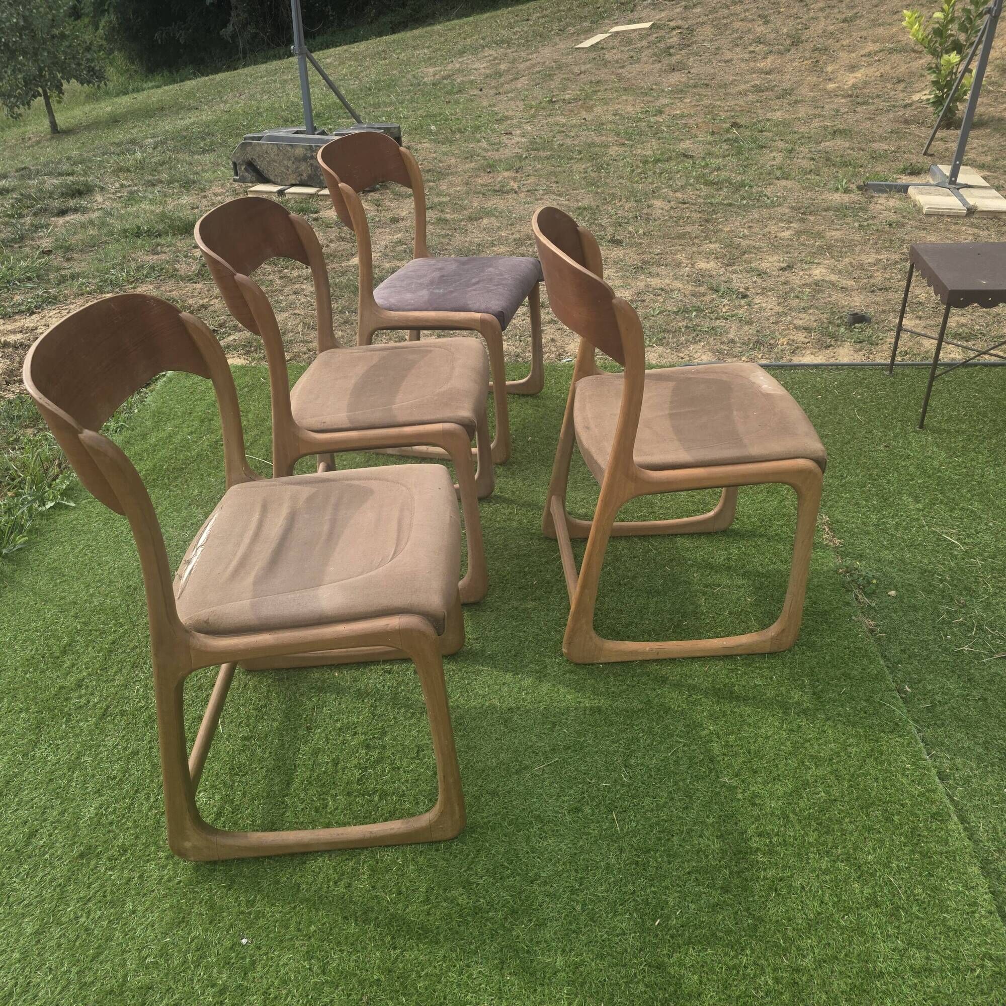 4 chaises Baumann modèle Traîneau
